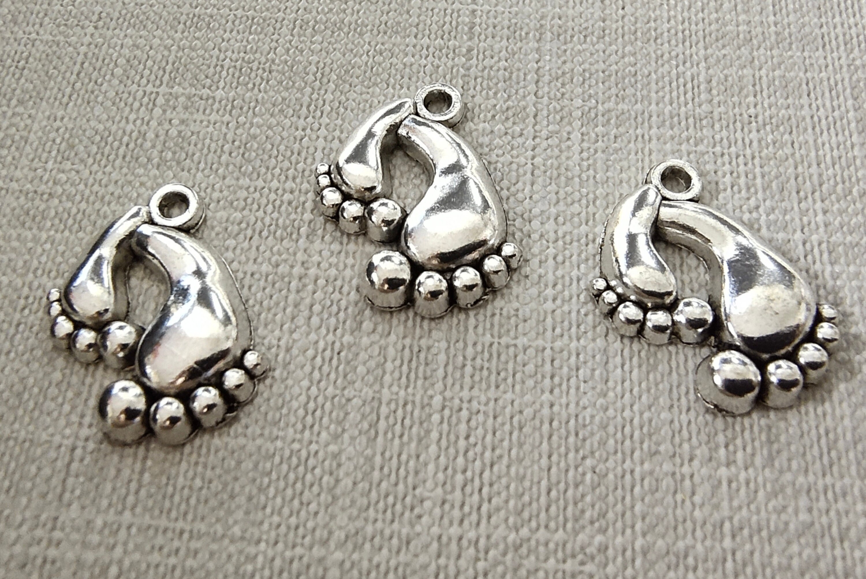 50pcs Antique Silver Foot Charms 20x13 mm Feet Charm Parent Etsy