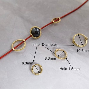 30 - 100pcs Gold Circle Bead Frames ,Gold Ring Frames ,Frame For 6mm 8mm 10mm Beads, Gold Spacer Bead Frames ,Hole 1.5mm ,BA- 1200