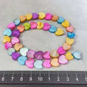 Colorful heart Mother Of Pearl Beads , 6mm 8mm 10mm Dyed Mop Heart Shape Beads , 15 Strand ,Hole 0.8mm , BA 1092 10mm