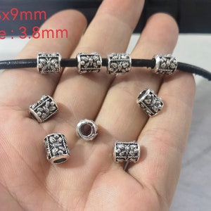 Large Hole Cylinders Spacer Beads, Antique Silver Butterfly Beads ,Tibetan Style Beads , 8x9mm Tibetan Beads,  ,BA- 1409