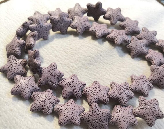 25mm Round Cake Natural Purple Lava Rock Loose Beads Jewelry Making Strand 15" 