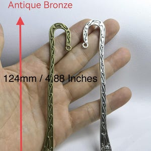 Antique Silver Bronze Bookmark Blanks  ,124mm Bookmark Findings ,Gift For Her, Metal Bookmark , 5 pcs / 10 pcs ,AF- 1338