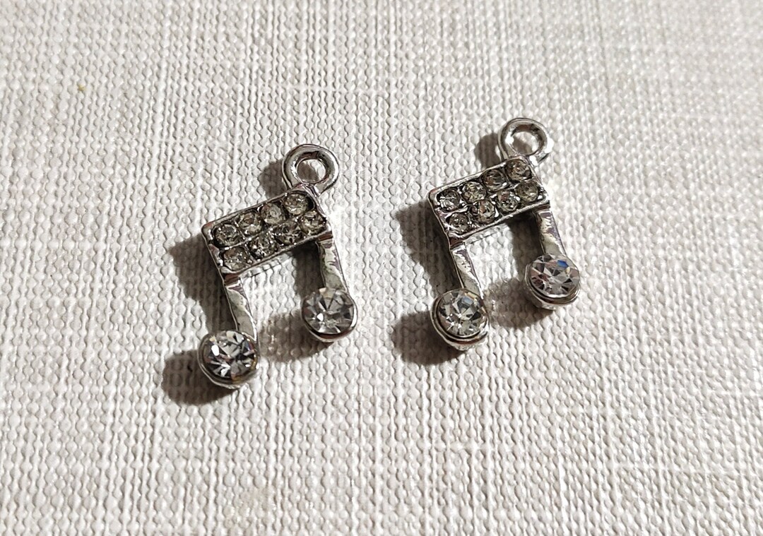 Note Charms 10pcs Rhinestone Music Note Charms Pendants , 12x22mm Music Note Charm ...