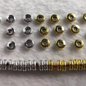 50pcs Metal Spacer Beads ,Tibetan Style Beads ,Rondelle Spacer Beads ,6mm , 8mm Metal Beads, Wholesale Beads