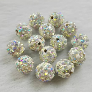 8 mm 10 mm - Perles en pâte polymère AB, boules disco, micro-cristal pavage, pavé de perles de cristal, boules disco strass, fabrication de bijoux