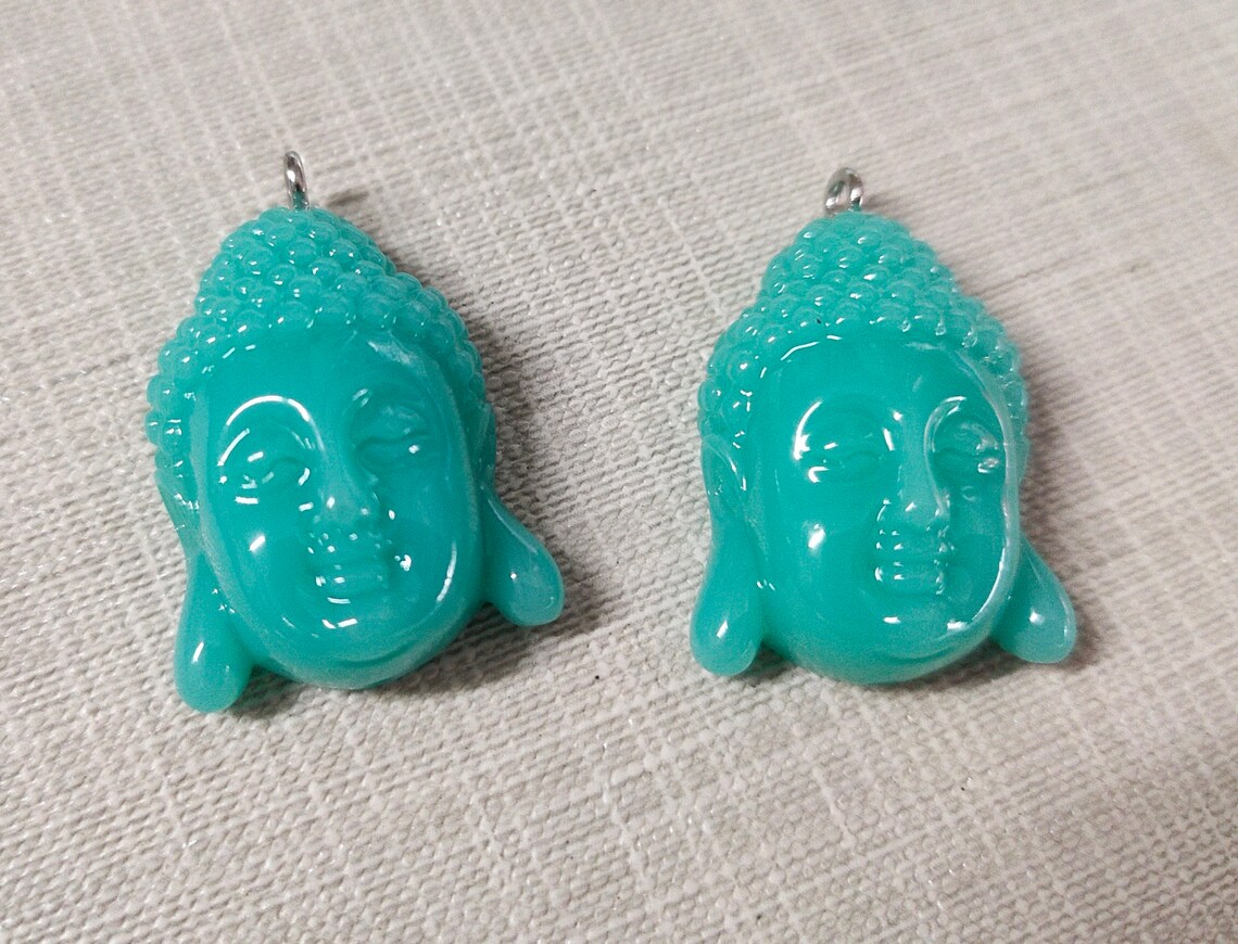 10pcs Resin Buddha Head Charms blue Buddha Charm buddha Etsy