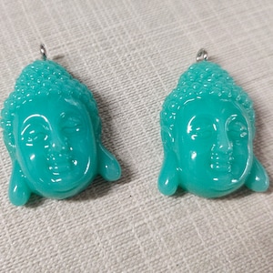 10pcs Resin Buddha Head Charms ,Blue Buddha Charm ,Buddha Charms ,Buddhist Jewelry ,20x30mm Buddha Pendant , Yoga Jewelry, Wholesale
