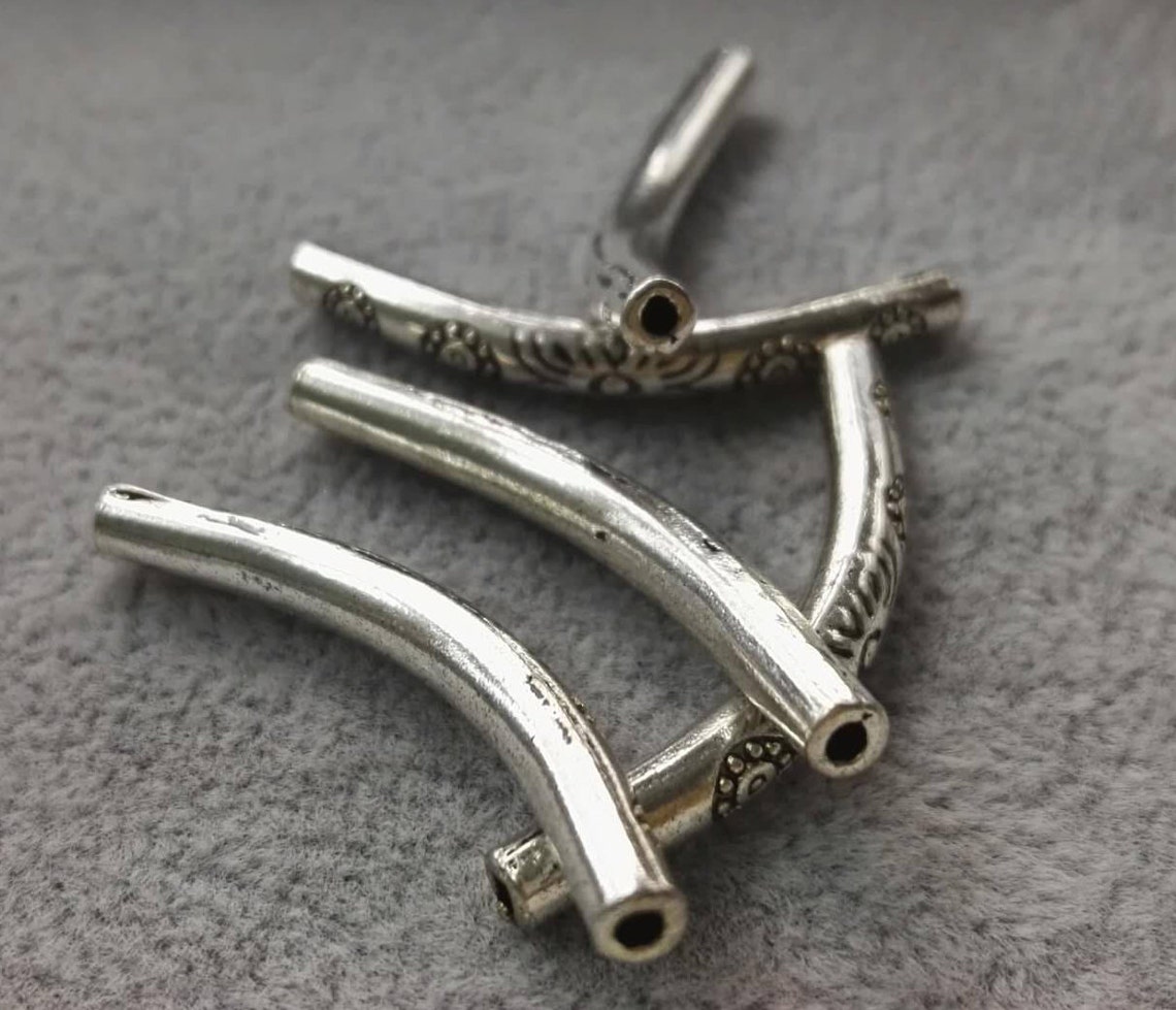 30pcs Curved Tube Beads Curved Tube Jewelry Spacer Tube Etsy