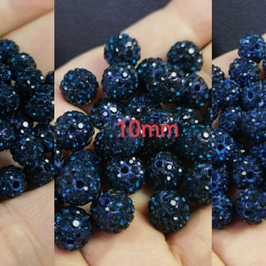 6mm 8mm 10mm Montana Disco Ball Beads ,Micro Pave Crystal,6 Rows Rhinestone Disco Balls ,Polymer Clay Beads,Bracelet Beads , BA- 1524