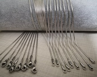 1.5 mm Stainless Steel Snake Chain Necklace ,Stainless Steel Chain ,45cm Flat Snake Chain , Stainless Necklaces Findings, Wholesale