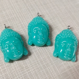 10pcs Resin Buddha Head Charms ,Blue Buddha Charm ,Buddha Charms ,Buddhist Jewelry ,16x27mm Buddha Pendant , Yoga Jewelry, Wholesale