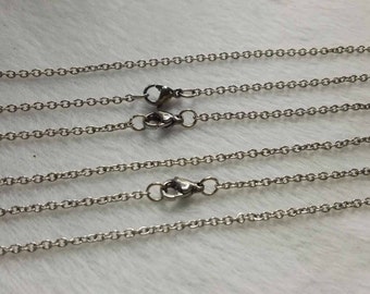 1.5mm chaînes de collier en acier inoxydable, chaîne de fabrication de bijoux, colliers inoxydables, 40cm,45cm,50cm pour choisir, chaîne en acier inoxydable