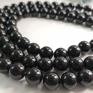 1 Full strand 6mm 8mm 10mm Black Onyx Round Beads , Smooth Round Beads , Stone Beads , Gemstone Bead ,Findings , Wholesale Beads