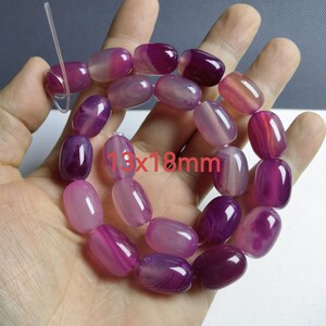 13x18mm Natural Agate Chunky Barrel Beads ,22pcs Various Shades of Fuchsia Agate Drum Barrel Beads ,Fuchsia Crackle Agate Beads ,AR- 1727