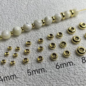 Gold Plated Donut Spacer Beads, Gold Plated Wheel Spacer Beads, Rondelle Beads , Donut Shape Beads , Tire Beads , 50/100/300 pcs ,  BA- 1747