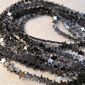 1 Strang 4mm - 10mm Schwarz Hämatit Sterne Perlen, Hämatit Sterne Perlen, Hämatit Perlen, Sterne Perlen, Großhandel Perle, Zubehör