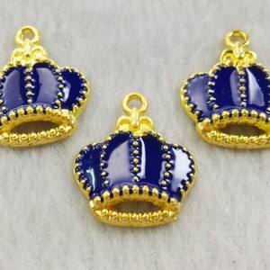 10 Stück Krone Charms,Gold Krone Anhänger,Emaille Krone Schmuck,16x18mm Royal Crown Charm,Wholesale