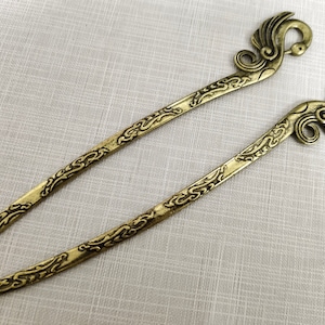 5 pcs Double Sided Birds Pattern Hair Accessories ,Antique Silver / Bronze Hair Stick , 22x160mm Large Hair Sticks Hairpin ,AF-363