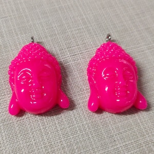 10pcs Resina Buddha Head Charms, Rose Red Buddha Charm, Buddha Charms, Buddhist Jewelry, 20x31mm Buddha Pendant, Yoga Jewelry, al por mayor