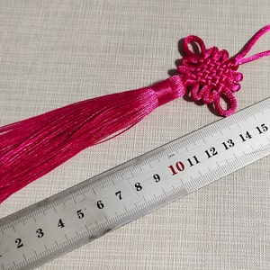 Chinese Knot Tassels ,Lucky Flat Knot Tassel, Decorative Tassels , Rose Red Tassels Supplies ,5 - 10 pcs Optional ,Wholesale , BA-188