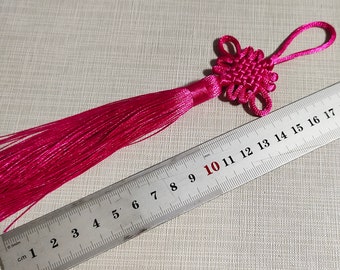 Chinese Knot Tassels ,Lucky Flat Knot Tassel, Decorative Tassels , Rose Red Tassels Supplies ,5 - 10 pcs Optional ,Wholesale , BA-188