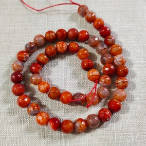 1 Full strand 8mm Dragon Veins Agate Beads ,Faceted Round Agate Beads  ,bracelet beads ,Gemstone Beads ,CW8