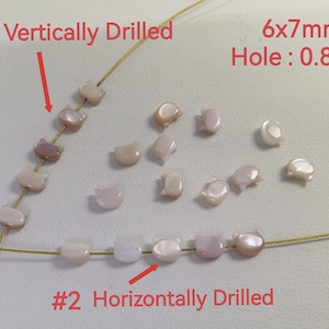 6x7mm Natural Pink Mother of Pearl Cat Beads, MOP Cat Head ,Double Sided Pink Shell Cat Connectors ,Lot Of 5/10/30/50pcs ,BA- 1449