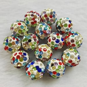 8mm 10mm Multicolor Disco Ball Beads ,Micro Pave Crystal , 6 Rows Rhinestone Disco Balls ,Bracelet Beads Jewelry Supplies, Wholesale