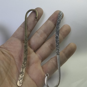 20x114mm Silver Pretty Pattern Carved Metal Bookmark , Antique Silver / Bronze Bookmark ,5/10 pcs Bookmark Findings, Gift For Her ,AF-359