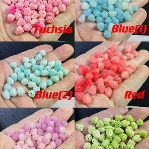 Composite Resin Coral Pikake Beads ,Various Shades Of Fuchsia Blue Red Purple Green Carved Jasmine Flower Beads ,10-100pcs Optional BA- 1496