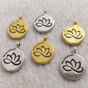15x20mm Double Sided  Lotus Flower Charms ,Lotus Charms ,Nepalese Charms ,Healing ,Yoga Jewelry, Wholesale Choose Qty 10 , 30 , 50pcs