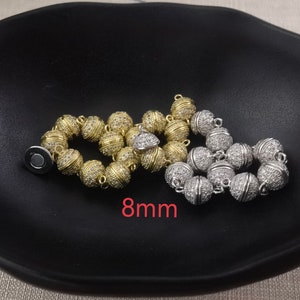 2 - 50pcs Micro Pave Clear CZ Clasp ,8mm Clasp Connector , Bracelet Clasp ,Clasp ,Bulk Option