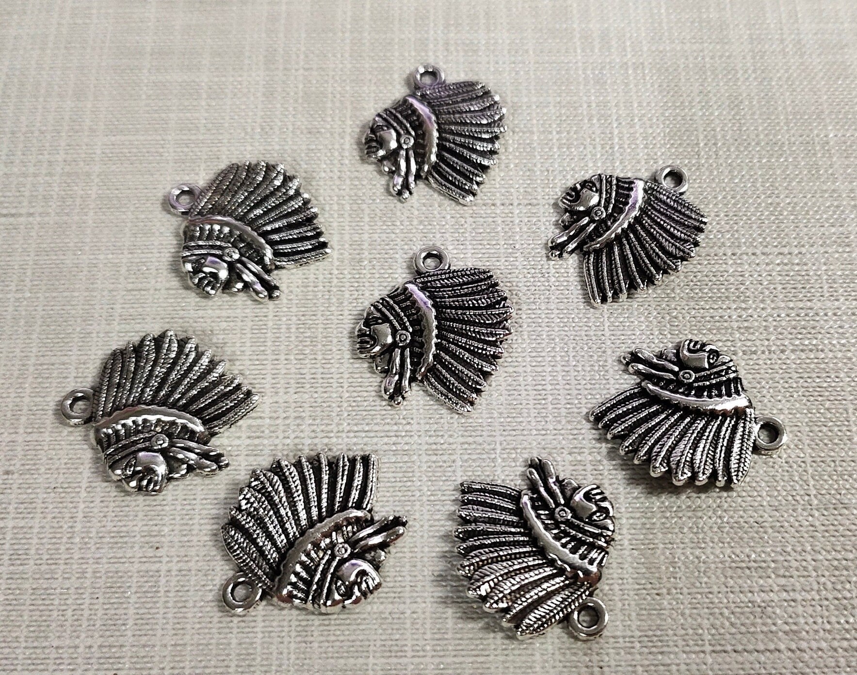 21x19mm Antique Silver Chief Charms Indian Head Charms Etsy