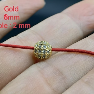 8mm Cubic Zirconia Micro Paved Beads ,Clear CZ Micro Pave Ball Beads,Ball Space Beads Disco Ball Beads ,5-50pcs Bulk Lot Optional ,BA- 1530