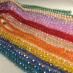 6x8mm Faceted Rondelle Crystal Glass Beads , Rondelle Beads ,Crystal Beads ,Crystal Spacer Beads ,Glass Beads ,16&#39;&#39; Full Strand, BA- 1784