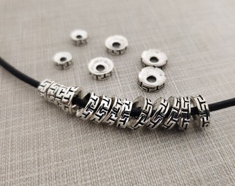 25 Pcs 6mm Tibetan Silver Smiley Face Spacer Beads Craft Findings Beading J164 