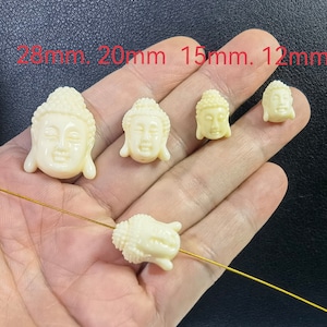 Ivory White  Buddha Beads , Buddha Head Beads , Buddhist Prayer Beads , Nepalese Beads , 12, 15, 20, 28mm ,10-100pcs Bulk Lot Optional.