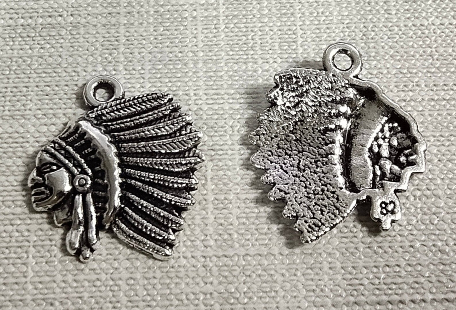 21x19mm Antique Silver Chief Charms ,indian Head Charms , Native