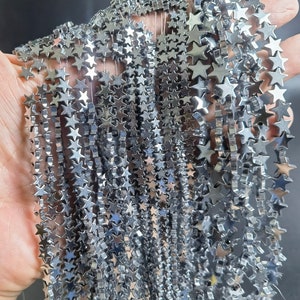 4mm 6mm 8mm 10mm Hämatit Silber Stern Perlen, Hämatit Stern Perlen, Hämatit Perlen, Stern Perlen, Mengenoptionen, Großhandel