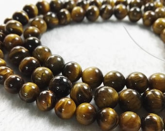 1 Voller Strang 6mm 8mm 10mm Gelbe Tigerauge Perlen, runde Edelstein Perlen, Armband Perlen, Zubehör, Großhandel Perlen