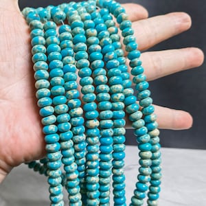 Natural Sea Sediment Jasper Rondelle Beads ,5x8mm Impression Jasper Beads ,Imperial Impression Rondelle Beads ,15” Per Strand ,UA- 1224