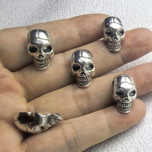 20pcs Skull Beads , Skull Head Beads , Large Hole Skull Jewelry , DIY Gothic Theme Jewelry , 12x21 mm Halloween Beads