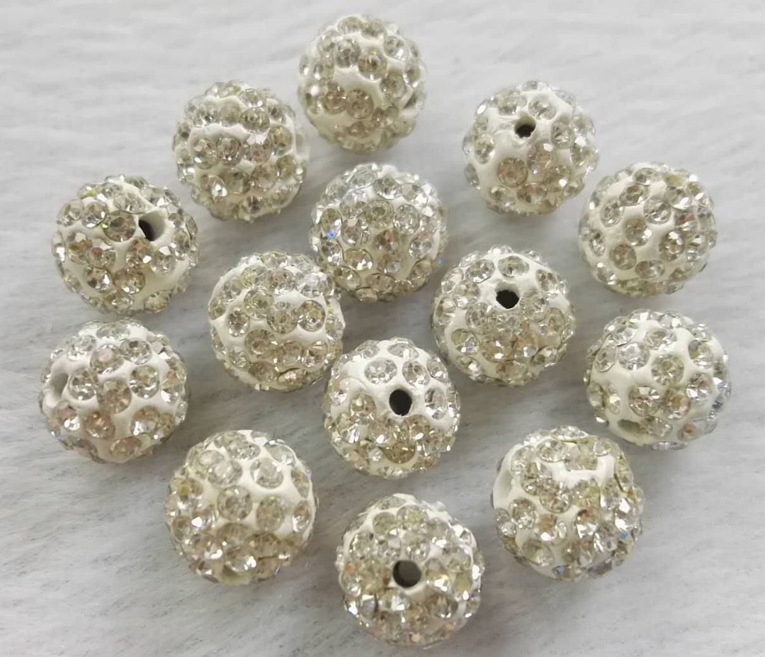 8 mm 10 mm ディスコボールビーズ、マイクロパヴェクリスタル、6列