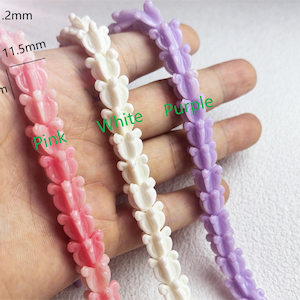 12mm Hawaiian Crown Flower Beads Purple Pink White Crown Flower for Garland Flower Making Hawaiian Lei DIY Jewelry Making Lei making 5-50pcs