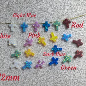 Colgante de cruz de ópalo, 9 x 12 mm, cruz sintética, agujero de 1,2 mm, BA-1629