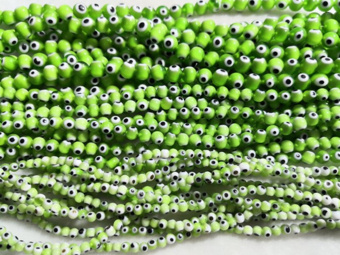 Green Evil Eye Round Beads ,glass Evil Eye Beads ,4mm 6mm 8mm 10mm