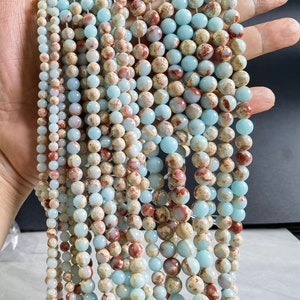 1 Full Strand Impression Jasper Round Beads , Jasper Beads ,Semiprecious stone Beads , 4mm 6mm 8mm 10mm 12mm ,Jewelry Making Beads ,DA- 1339