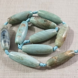 10pcs Agate Barrel Beads ,Natural Stone Barrel Beads ,10 x 30mm Drum Beads ,Tibetan Beads for Jewelry Making , BA-212