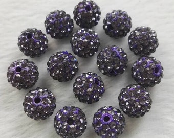 8 mm 10 mm tanzanit discokulpärlor, mikrobelagda kristaller, 6 rader strass discokulor, polymerlera pärlor, armbandspärlor, smyckestillbehör.
