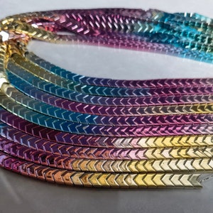 100pcs 6mm Rainbow Hematite Arrow Beads , Hematite Gemstone , Stone Beads Handmade Jewelry, bracelet Beads ,,BA- 874
